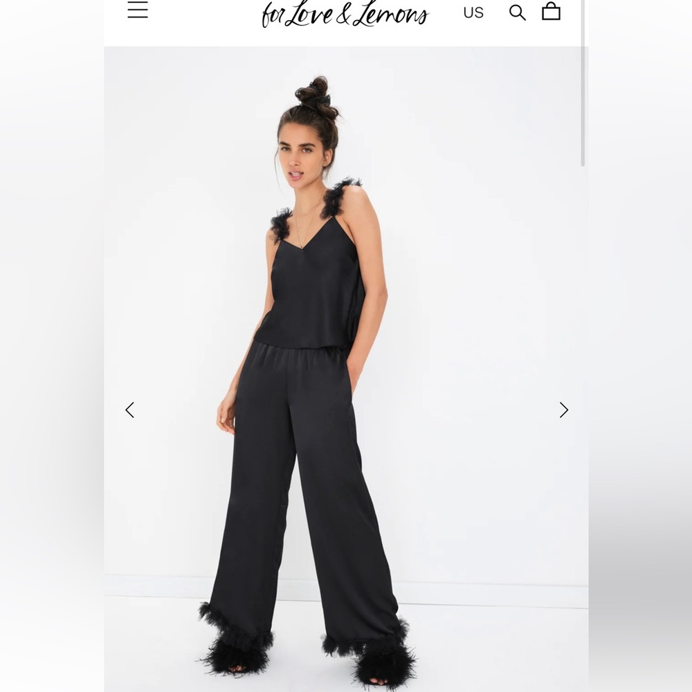 For love and lemons floral trim pj set